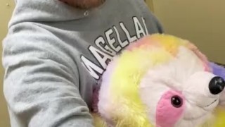 Peeing in the Sink Pretending my Stuffed Animal has a Penis