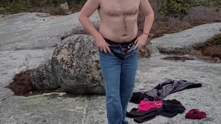 A quick strip after hiking in the woods. 6 degrees is pretty cold.