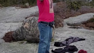 A quick strip after hiking in the woods. 6 degrees is pretty cold.