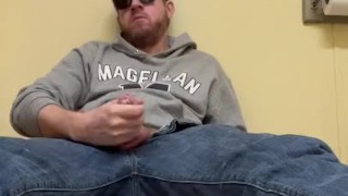Jacking Off On the Bathroom Floor in My Jeans and Sweatshirt