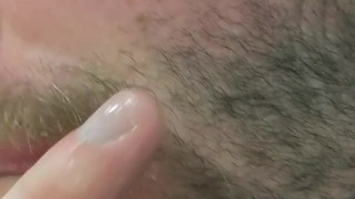 Pushing Fresh Cum Out of My Ass in a Public Toilet