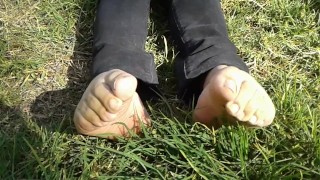 Barefoot on grass