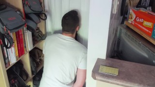 Sucking an Uncut Tradie at my Homemade Gloryhole