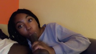 The happiest time is when I have his big black dick in my mouth like and subscribe throat goat