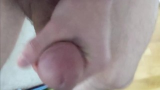 Frat Boy Jerks His Giant Cut Cock on the Edge of Bed and Blows on Mirror