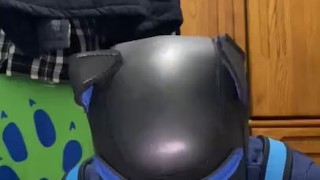 Pup Inserts Tail, Plays with toy bone, Cums deepthroat and enjoys. 