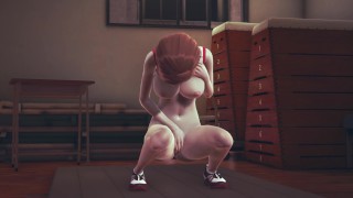 Redhead schoolgirl skips physical education classes