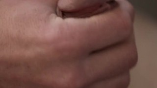 Guy Shoots Massive Load On Himself - Fountain Of Cum