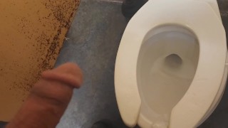 Peeing at work with boner 