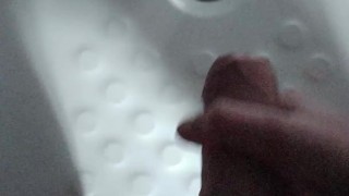 Uncut British Teen Boy Shoots His Huge Load Into The Bathtub