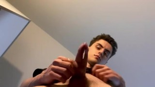 Masturbation with sperm shot