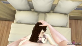 Tattooed Brunette Sucks It Very Rich POV - Sexual Hot Animations