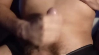 Teasing my cock, then cumming on my belly