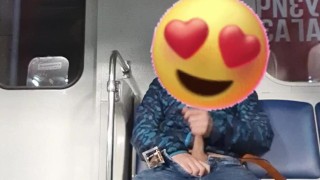 boy masturbates in the subway