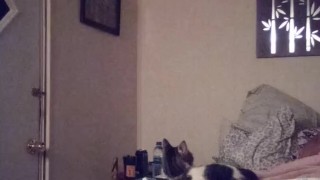 Milf smoking in night dress while watching tv part 2