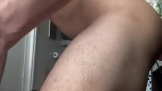 Cumming while ramming my ass on a vibrating dildo