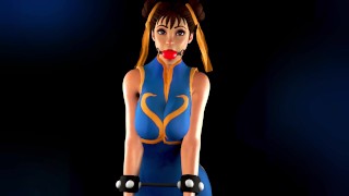 Chun-Li Struggling in Bondage