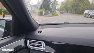 UBER Driver Pulled My Panties Down While Driving and Made Me Cum Finger Fucking My Pussy
