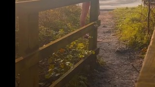 Naked wank beside road