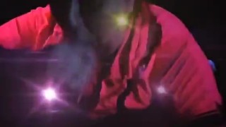 Deepthroat BBC in black light unexpected nutt
