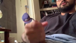 Stroking my dick till I cum twice 