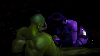 Elf jerking off big green cock