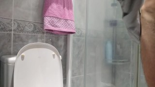 Shower After Previous Video! Singing in the Shower, Rubbing Against the Glass
