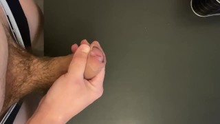 Thick heavy cock slapping the table 