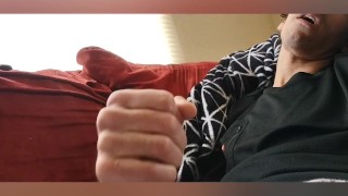Amateur strokes big cock on cam 