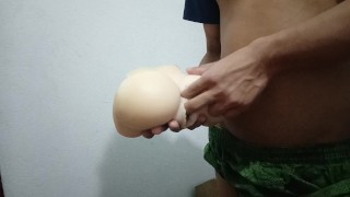 Breeding my fake pussy toy with my fingers. Worshipping fake ass
