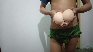 Breeding my fake pussy toy with my fingers. Worshipping fake ass
