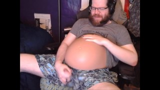 mpreg and happy to be giving birth on cam