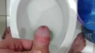 Pissing in toilet 