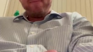 Quick Cut to Cumshot After Wrestling with My Dick for Thirty Minutes - In a Nice Shirt!