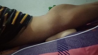 Talking dirty on phone while humping on my girl pussy