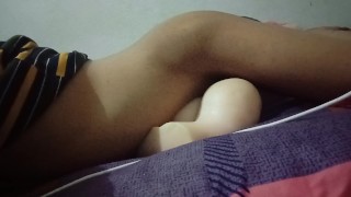 Talking dirty on phone while humping on my girl pussy