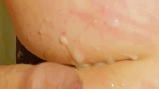 Daddy spanking his Slutty Wife -close up POV- Big ass Bouncing on dick