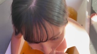 Thick Japanese wife gets passionate sex from hubby who caught her fucking a dildo in the hot tub *^*