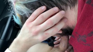 milking a fan's balls dry in public