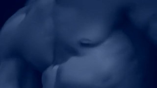 Joe tugs on Larry's balls while he jerks off