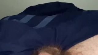 Hairy boy plays with himself 