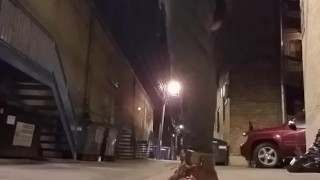 Jock Twink gogo boy strips naked & shoots major load in a back alley - Risky Public Nudity