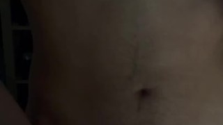 Twink wanking in front of his mirror and groan while cumming 