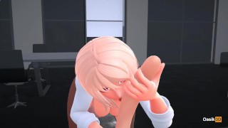 Secretary sucks boss on break 3D