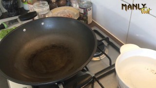 COOKING WITH ME - MEXICAN INSPIRED BREAKFAST - CUM FEET SOCKS SERIES - MANLYFOOT 💦 🦶 🌮 👨‍🍳