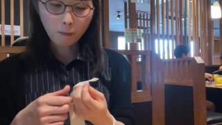 淫乱OLが休日に1人で焼肉を食べる①