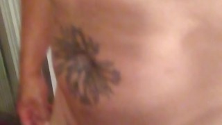 Hot muscle thick guy self fucking himself with dildo and jacking off until he shoots load on himself