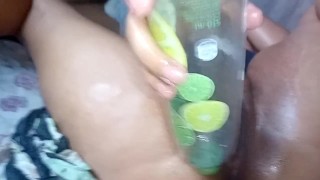 I stuck the liter of lemon soda inside my pussy until I came, how delicious🍈💦😋🤤