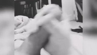 Tattooed solo male strokes until cock explodes with cum.