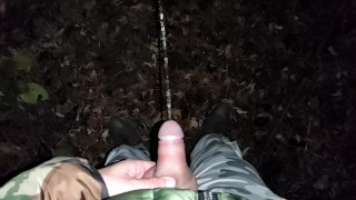 5 times piss on dry leaves in different views compilation